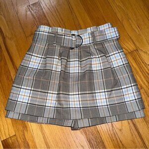 Maje Paris Women's Skort 38 FR / M Tartan Plaid Mini Y2K Belted Clueless
